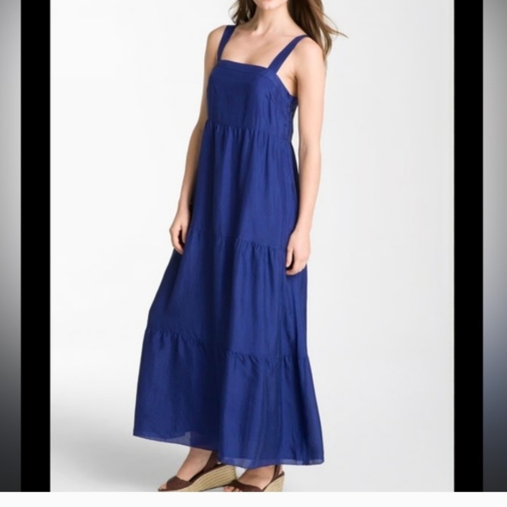 NWT Eileen Fisher Silk Saphr Tiered Sundress PS